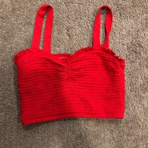 Red tank crop top